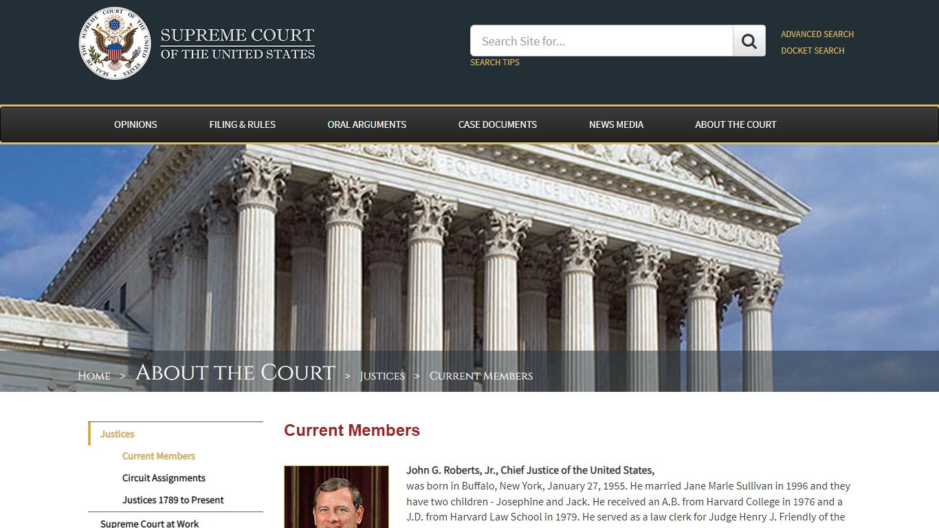 Current Members - Supreme Court of the United States